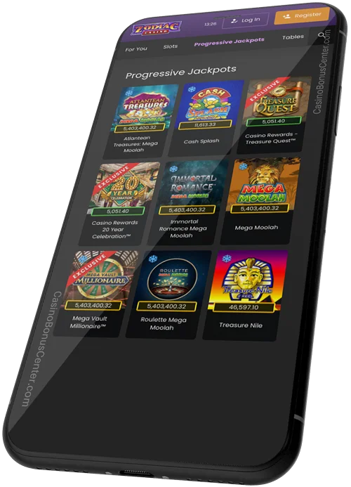www.Zodiac.casino - Jackpot Games Screenshot