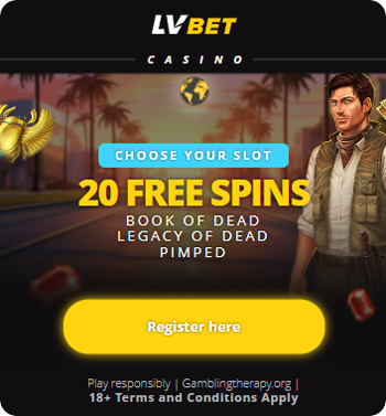 LV BET · 20 Free Spins · No deposit required