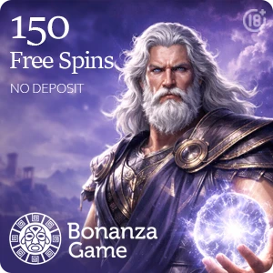 www.BonanzaGame.com - 150 Free Spins · No deposit required