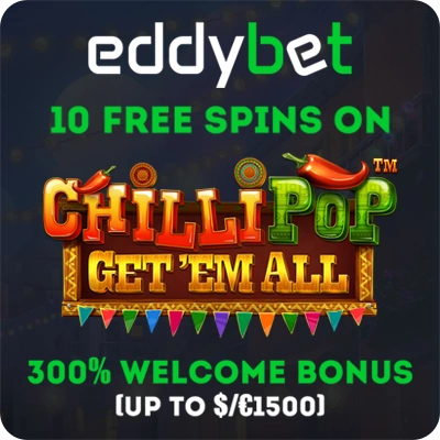 www.EddybetCasino.com · 10 Free Spins, no deposit required!