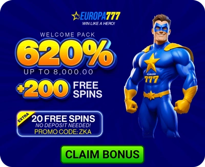 www.Europa777.com · Claim 20 Free Spins with No Deposit