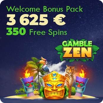 www.GambleZen.com · €3,625 in Bonuses + 350 Free Spins