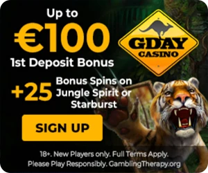 www.GdayCasino.com - 50 Free Spins + €500 Bonus!
