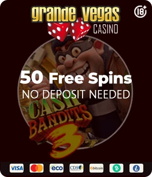 www.GrandeVegasCasino.com - 50 Free Spins + $300 Bonus 
