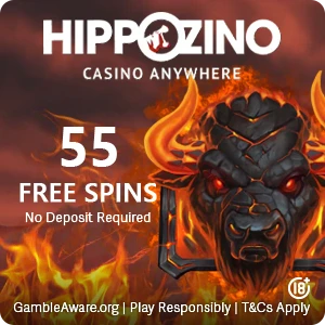 www.Hippozino.com - 55 free spins on signup