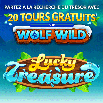 www.LuckyTreasure.com · 20 free spins, no deposit required