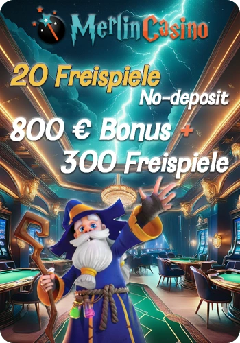 www.MerlinCasino.com · Betreten Sie Merlins wettfreies Reich