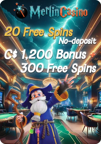 www.MerlinCasino.com · Enter Merlin’s Realm of Wager-Free Wins