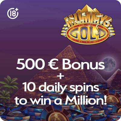 www.MummysGold.com - Win up to €1,000,000 – 10 Chances Every Day!
