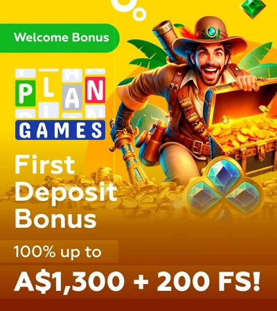 www.Plangames.com · $6,700 AUD in Bonuses + 800 Free Spins