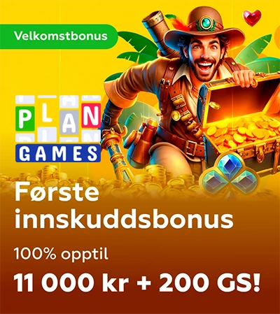 www.Plangames.com · 49,000 kr in Bonuses + 800 Free Spins