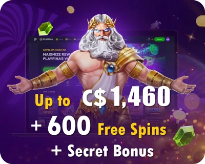 www.Playfina.com · Bonus up to $1,460 + 600 Free Spins