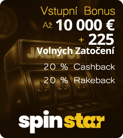 Bonus až 500 € + 75 roztočení zdarma u SpinStar
