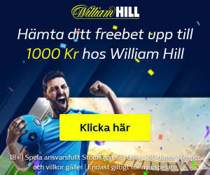 www.WilliamHill.se - Διπλασιάστε την κατάθεσή σας έως και 1,000 kr!