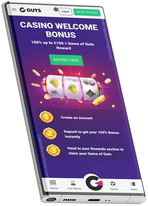 www.Guts.com - Casino Welcome Bonus Screenshot