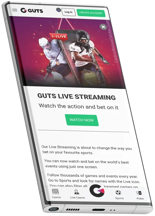 www.Guts.com - Live Streaming Screenshot