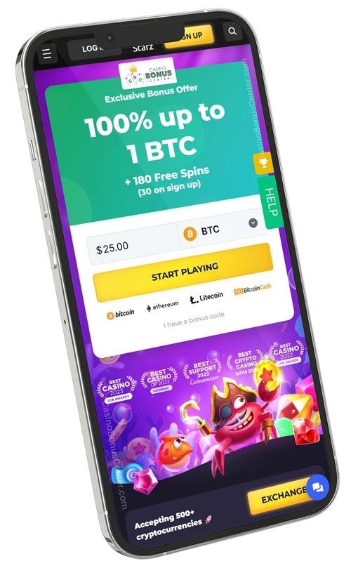 www.bitStarz.com - Home Page Screenshot