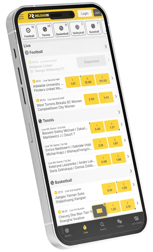www.ReloadBet.com - Live Sports