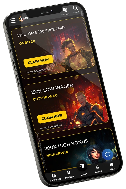 www.OrbitSpins.com - Promotions Page Screenshot