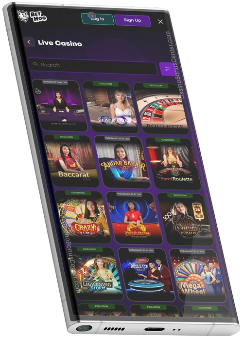 www.BetHog.com - Live Casino Lobby