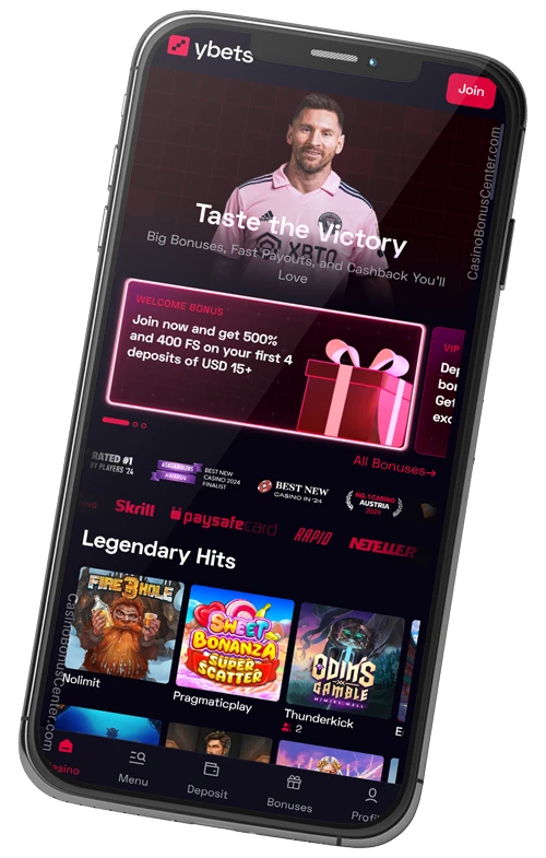 www.Ybets.io - Casino Lobby Preview