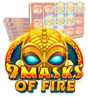 9 Masks of Fire™ Iech vun Microgaming bruecht